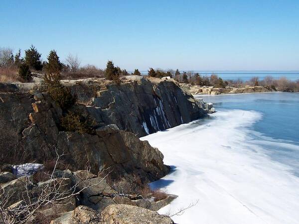 Halibut State Park Art Print featuring the photograph Frozen Quarry by Catherine Gagne