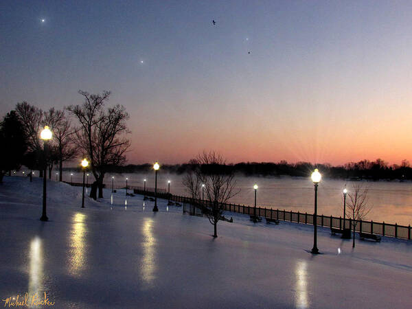 Sunrise Art Print featuring the photograph Frozen Winter Park by Michael Rucker
