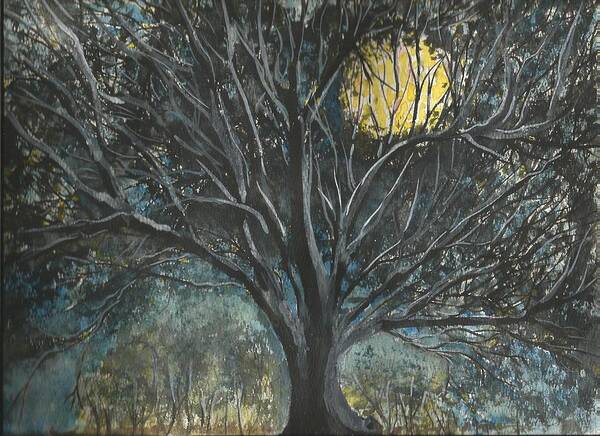 Yes Art Print featuring the painting Full Moon by Douglas Beatenhead