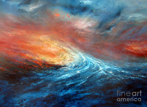 Seascape Art Print featuring the painting Fusion by Valerie Travers