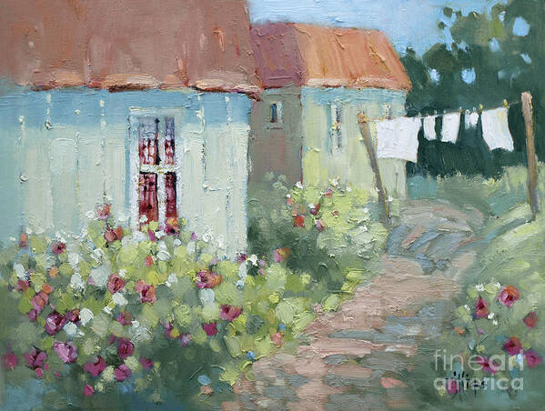 Cottages Art Print featuring the painting Garden Path by Joyce Hicks