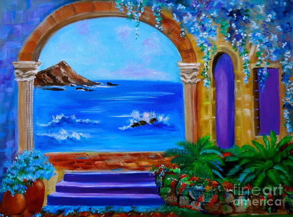 Garden By The Sea Art Print featuring the painting Garden Secrets by Jenny Lee