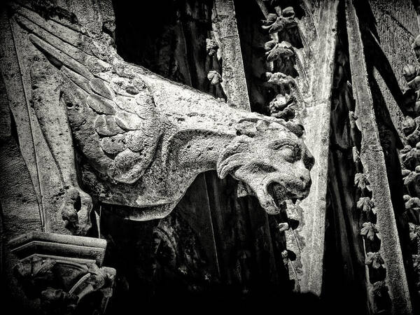 Paris Art Print featuring the photograph Gargoyle by Claude LeTien