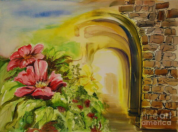 Floral Design Art Print featuring the painting Gates of Glory by Genie Morgan