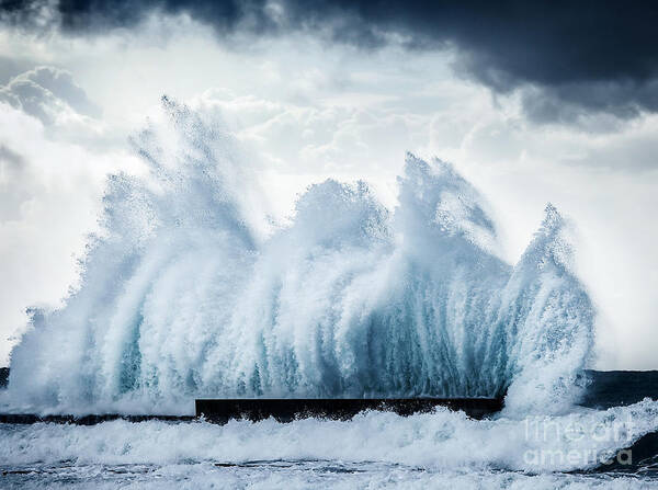 Action Art Print featuring the photograph Giant waves by Anna Om