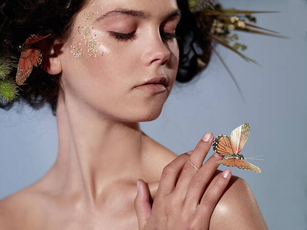 Tranquility Art Print featuring the photograph Girl With Butterfly In Hand by Bill Diodato Tranquility Art Print featuring the photograph Girl With Butterfly In Hand by Bill Diodato