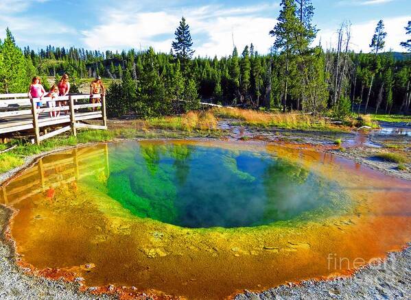 Glory Pool Art Print featuring the photograph Glory Pool Yellowstone National Park by Ausra Huntington nee Paulauskaite