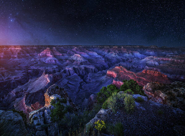 Night Art Print featuring the photograph Grand Canyon Night by Juan Pablo De