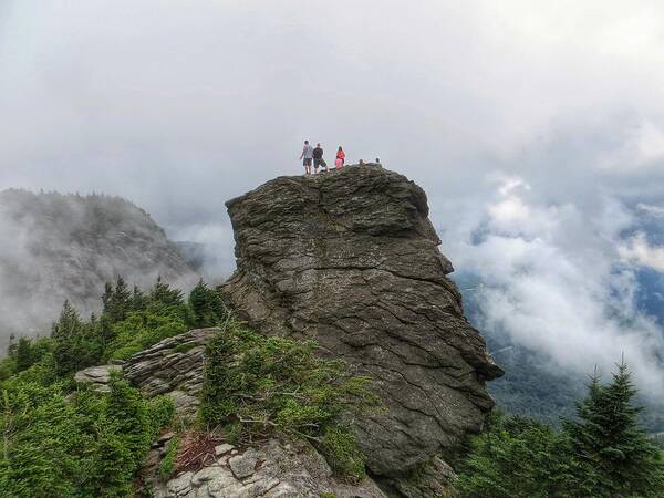 Hike Art Print featuring the photograph Grandfather Mountain Hikers by Chris Berrier