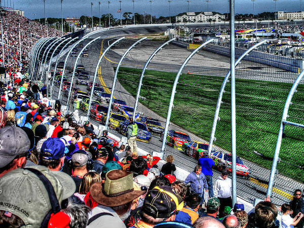 Nascar Art Print featuring the photograph Green Flag 2010 Daytona 500 by Craig Burgwardt