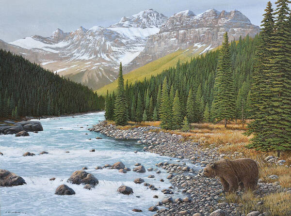Jake Vandenbrink Art Print featuring the painting Grizzly Rapids by Jake Vandenbrink