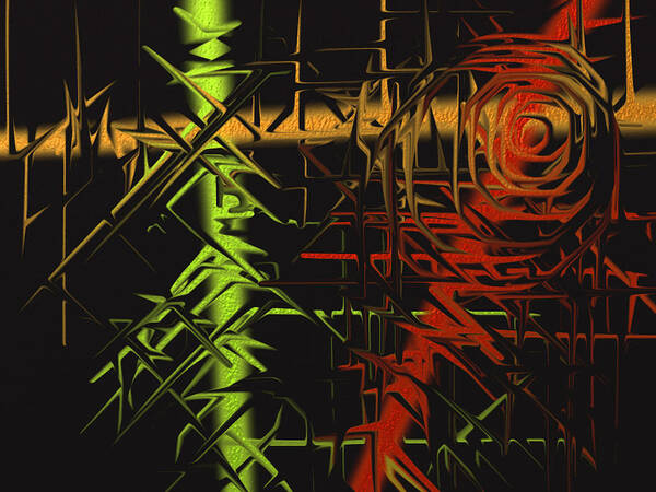  Art Print featuring the digital art Grunge by Michael Jordan