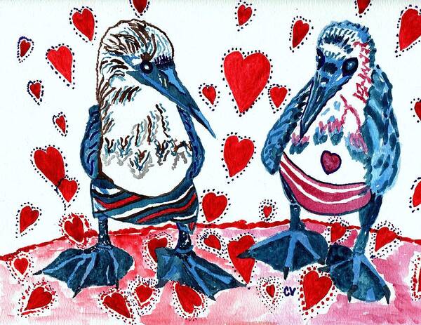 Bird Paintings Art Print featuring the painting Guys And Dolls by Connie Valasco