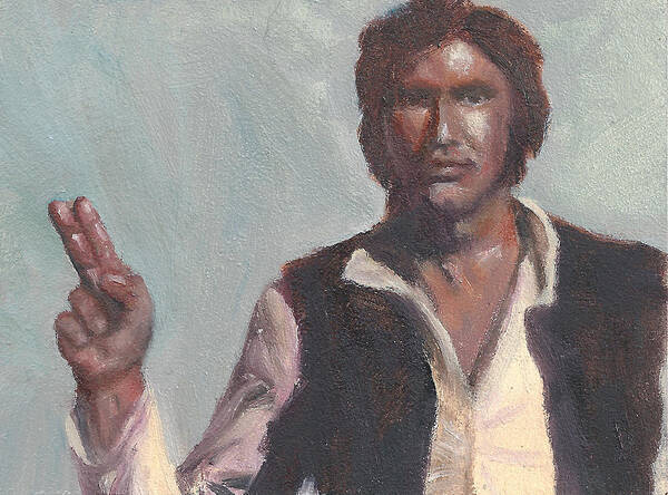 Asl Art Art Print featuring the painting H is for Han Solo by Jessmyne Stephenson