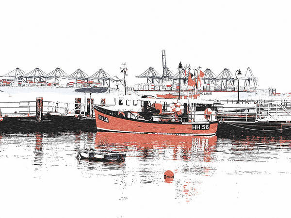 Richard Reeve Art Print featuring the photograph Harwich - Fishing Boat by Richard Reeve