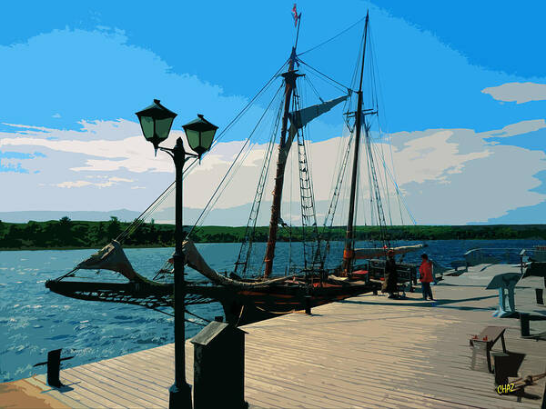 History Art Print featuring the painting H M S Bee at the Kings Warf by CHAZ Daugherty