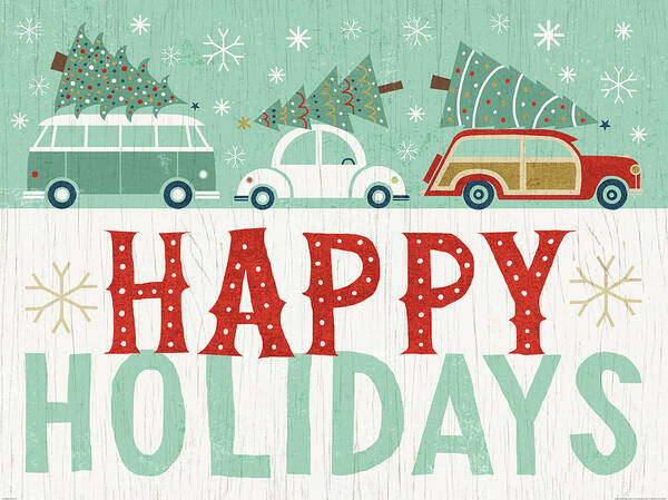 Cars Art Print featuring the painting Holiday On Wheels Ix by Michael Mullan