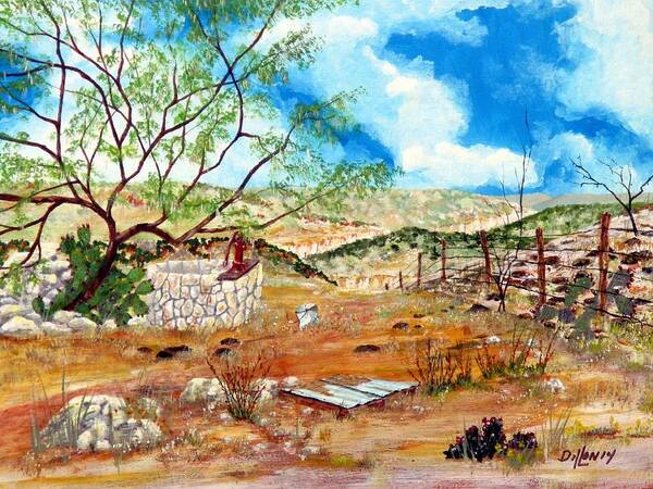 Landscape Art Print featuring the painting Texas Southwest Honey Tree by Michael Dillon