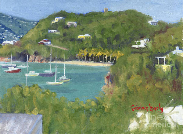 Island Art Print featuring the painting Birds Eye View Honeymoon Beach North by Candace Lovely