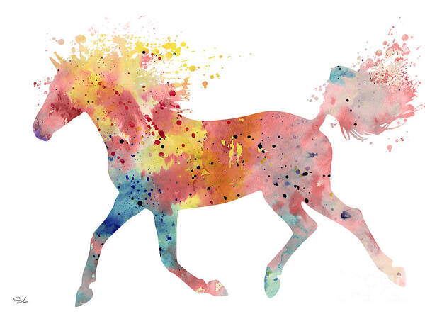Horse Art Print featuring the painting Horse 4 by Watercolor Girl