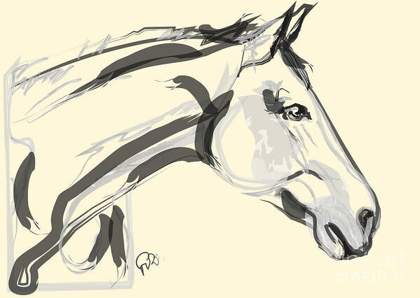 Horse Portrait Art Print featuring the painting Horse - Lovely by Go Van Kampen