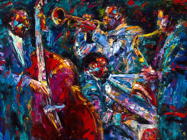 Jazz Art Print featuring the painting Hot Jazz by Debra Hurd