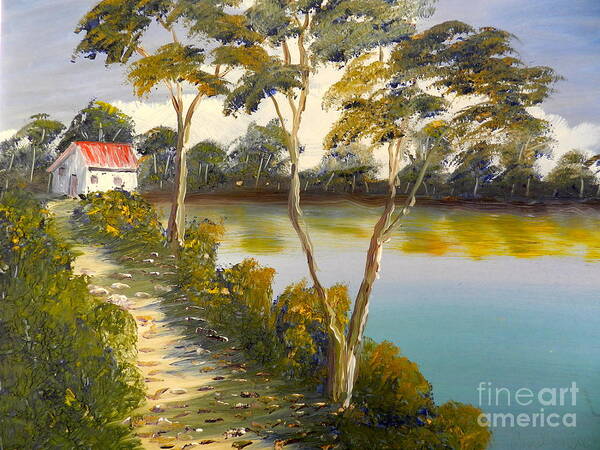 Impressionism Art Print featuring the painting House by the Lake by Pamela Meredith