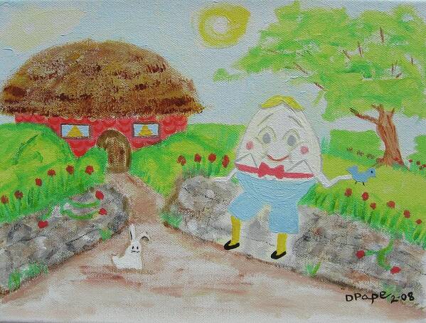 Humpty Dumpty Art Print featuring the painting Humpty's House by Diane Pape