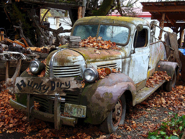 Abandoned Truck Art Print featuring the photograph Hunky Dory Truck by Donna Lee Young