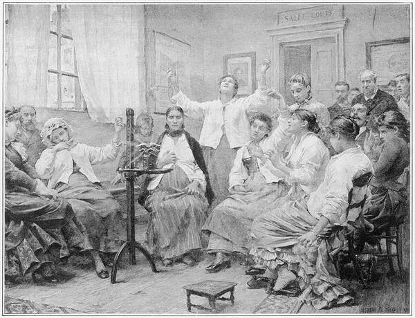 Insanity Art Print featuring the drawing Hysterical Patients At La Charite by Mary Evans Picture Library