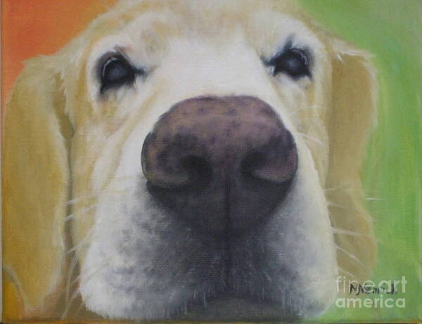 Dog Art Print featuring the painting I Can See YOU by M J Venrick