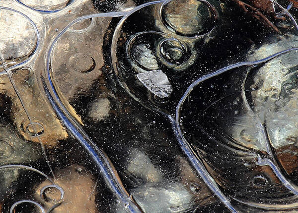 Water Art Print featuring the photograph Icy Bubbles by Randy Hall