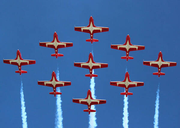 Snowbirds Art Print featuring the photograph In Formation by Randy Hall