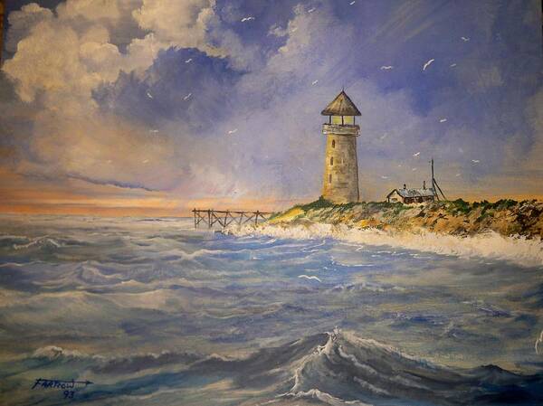 Light House Art Print featuring the painting Incoming by Dave Farrow