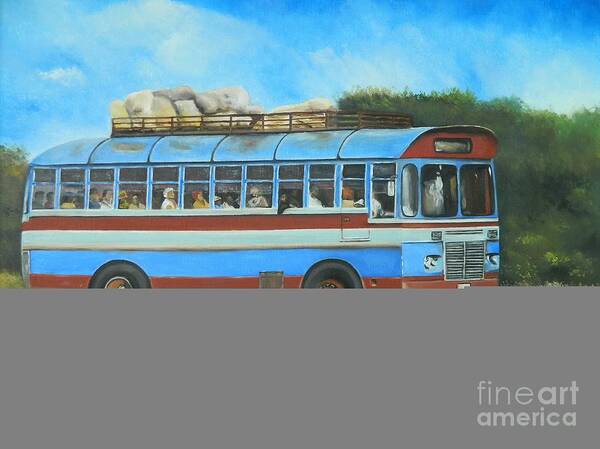 Landscape Art Print featuring the painting Island Bus by Kenneth Harris