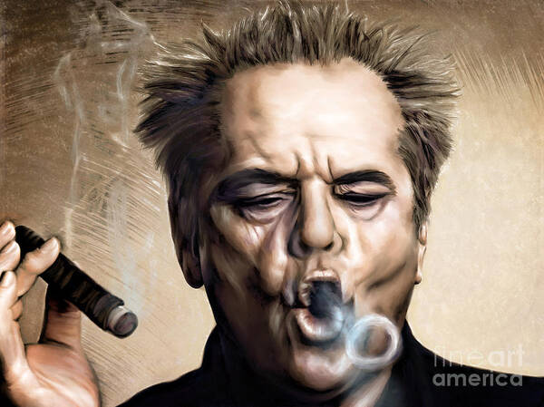 Actor Art Print featuring the painting Jack Nicholson by Andrzej Szczerski