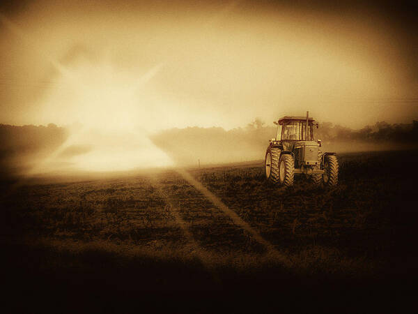 Tractor Art Print featuring the photograph John Deere Glow by Kelly Reber