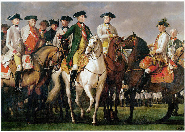 Martin Ferdinand Quadal Art Print featuring the painting Joseph II and his Entourage by Martin Ferdinand Quadal