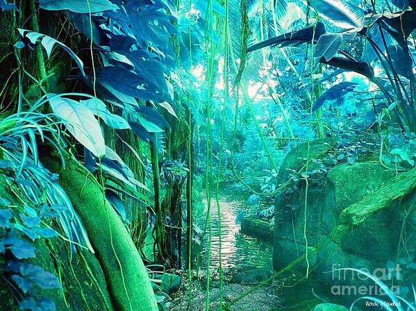 Art Prints Art Print featuring the mixed media Jungle Blues by Michelle Stradford