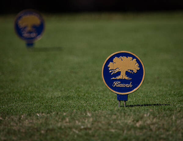 Kiawah Golf Tee Box Marker At Osprey Point Art Print featuring the photograph Kiawah Golf Tee Box Marker at Osprey Point by Christy Cox