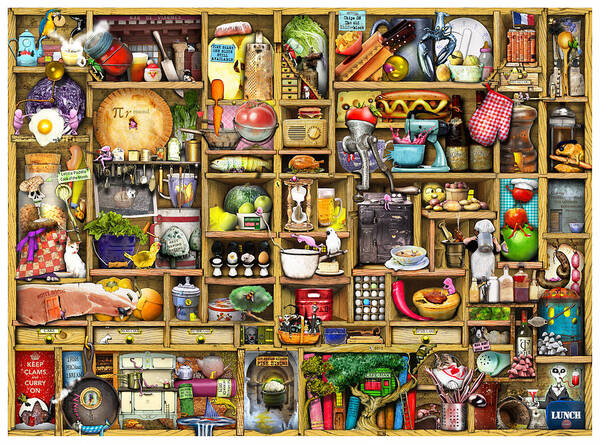 Confusing Art Print featuring the digital art Kitchen Cupboard by MGL Meiklejohn Graphics Licensing