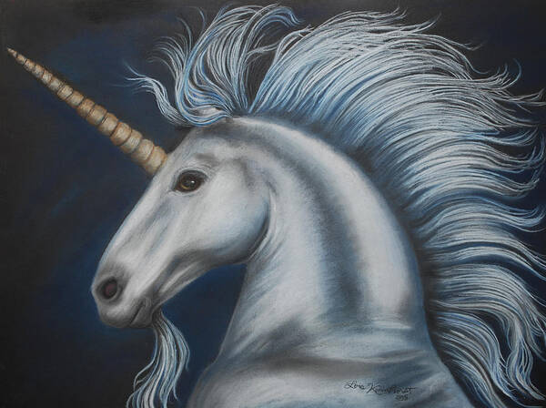 Unicorn Art Print featuring the pastel Knight King by Lois Kohnhorst