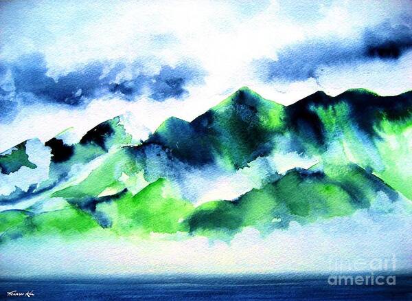 Mountains Art Print featuring the painting Komohana by Frances Ku