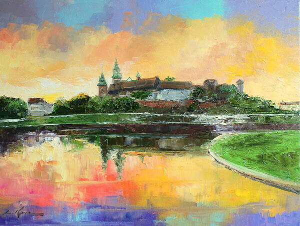 Wawel Art Print featuring the painting Krakow - Wawel Castle by Luke Karcz