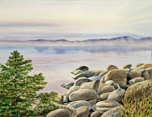 Lake Tahoe Art Print featuring the painting Lake Tahoe by Irina Sztukowski