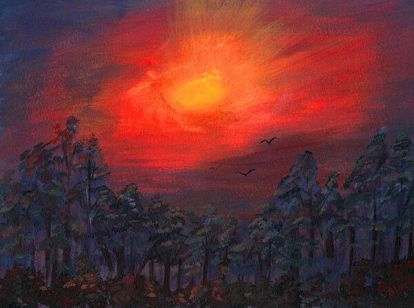 Sunset Art Print featuring the painting Last Days by Donna Blackhall