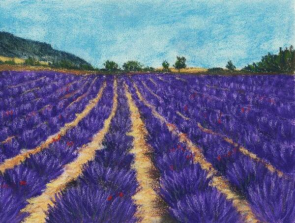 Hills Art Print featuring the painting Lavender Afternoon by Anastasiya Malakhova