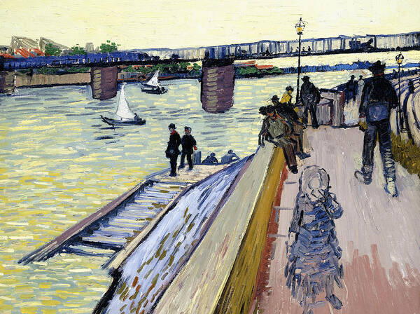 Vincent Van Gogh Art Print featuring the painting Le Pont de Trinquetaille by Vincent van Gogh