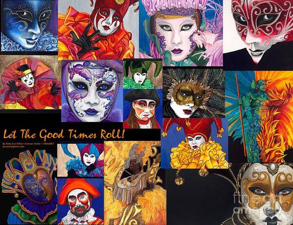 Mardi Gras Art Print featuring the painting Let The Good Times Roll by Patty Vicknair