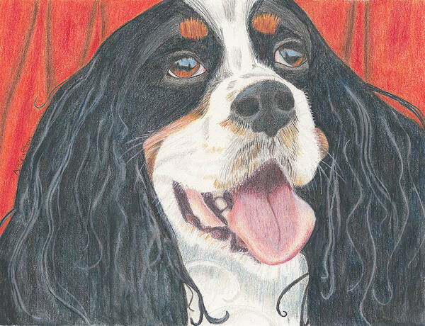 Dog Art Print featuring the drawing Lexie by Arlene Crafton